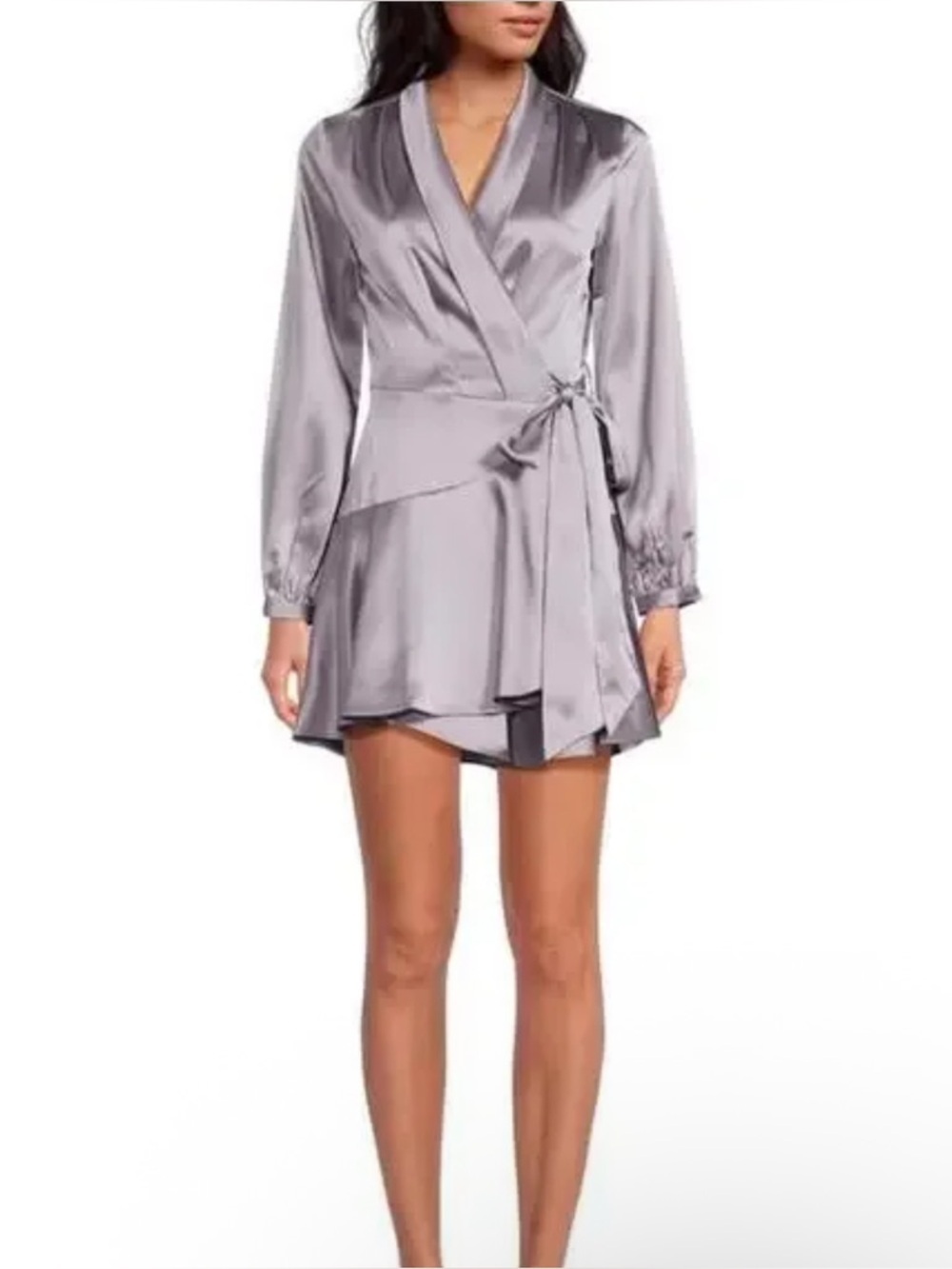 Lucy Paris Adonia Satin Wrap Dress in Lavender Women’s Size XS